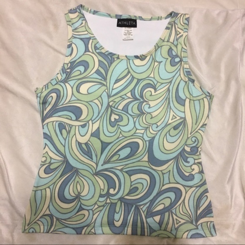 Vintage Athleta Bra Top Periwinkle Swirl L